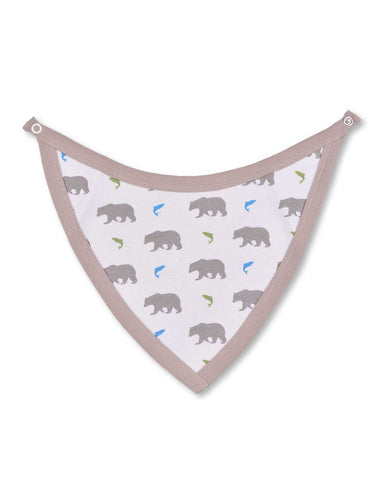 Bear Bib Multi Grey Organic Cotton - Jazzy Organics