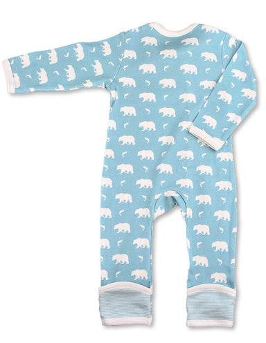 Bear Kimono Romper Blue Organic Cotton - Jazzy Organics