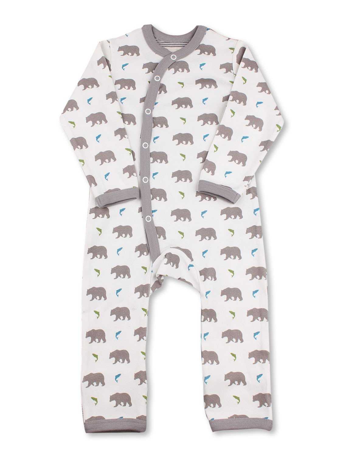 Bear Kimono Romper Multi Grey Organic Cotton - Jazzy Organics