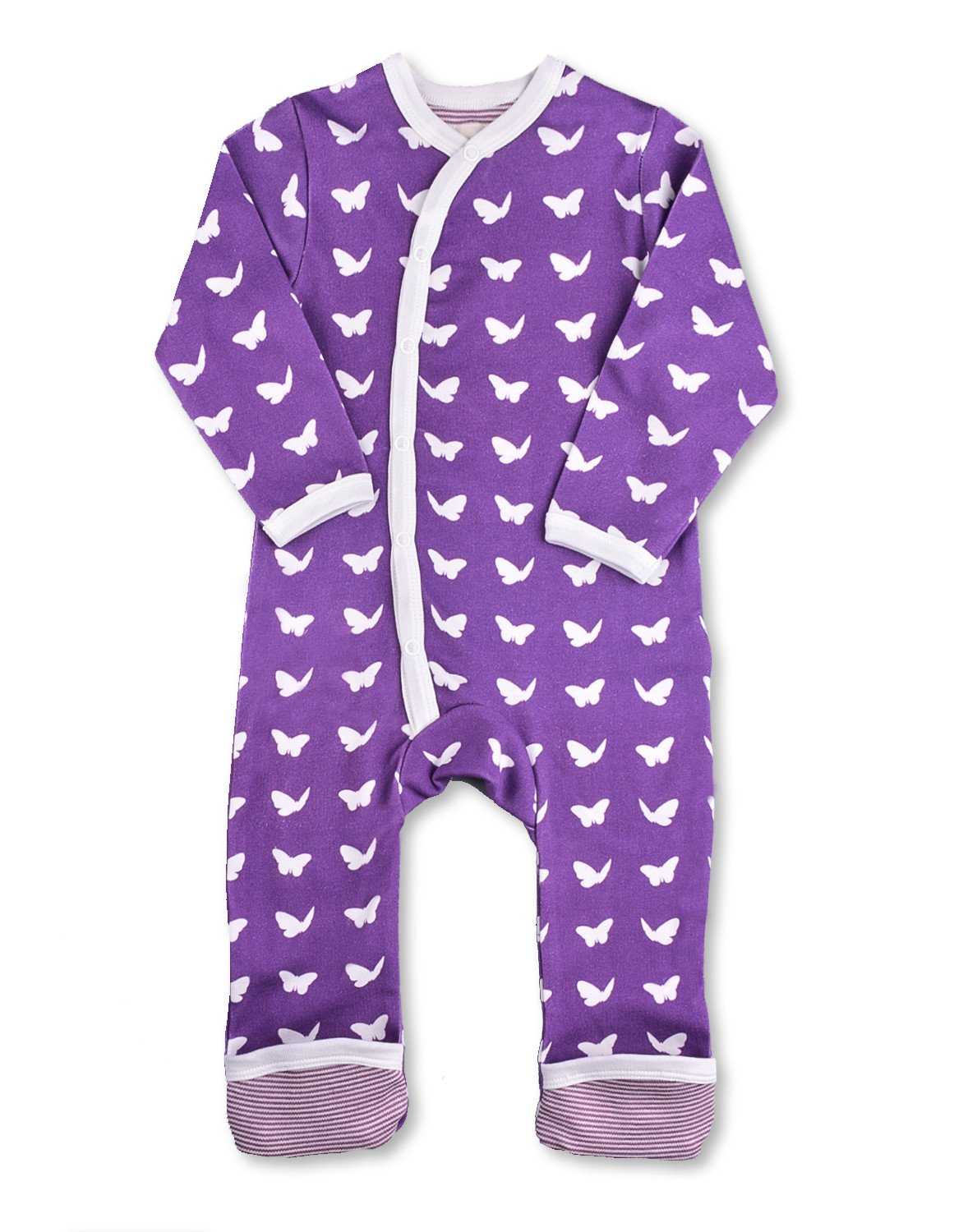Butterfly Kimono Romper Purple Organic Cotton - Jazzy Organics