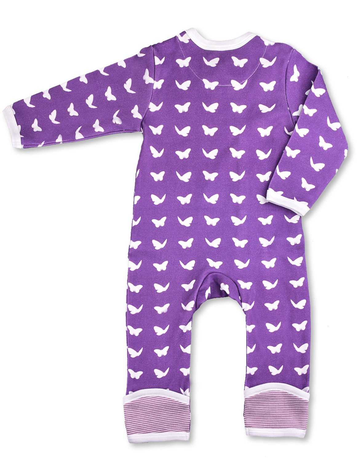 Butterfly Kimono Romper Purple Organic Cotton - Jazzy Organics