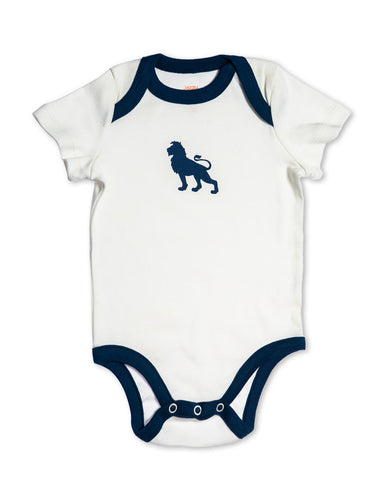 Lion Organic Cotton Bodysuit Blue - Jazzy Organics