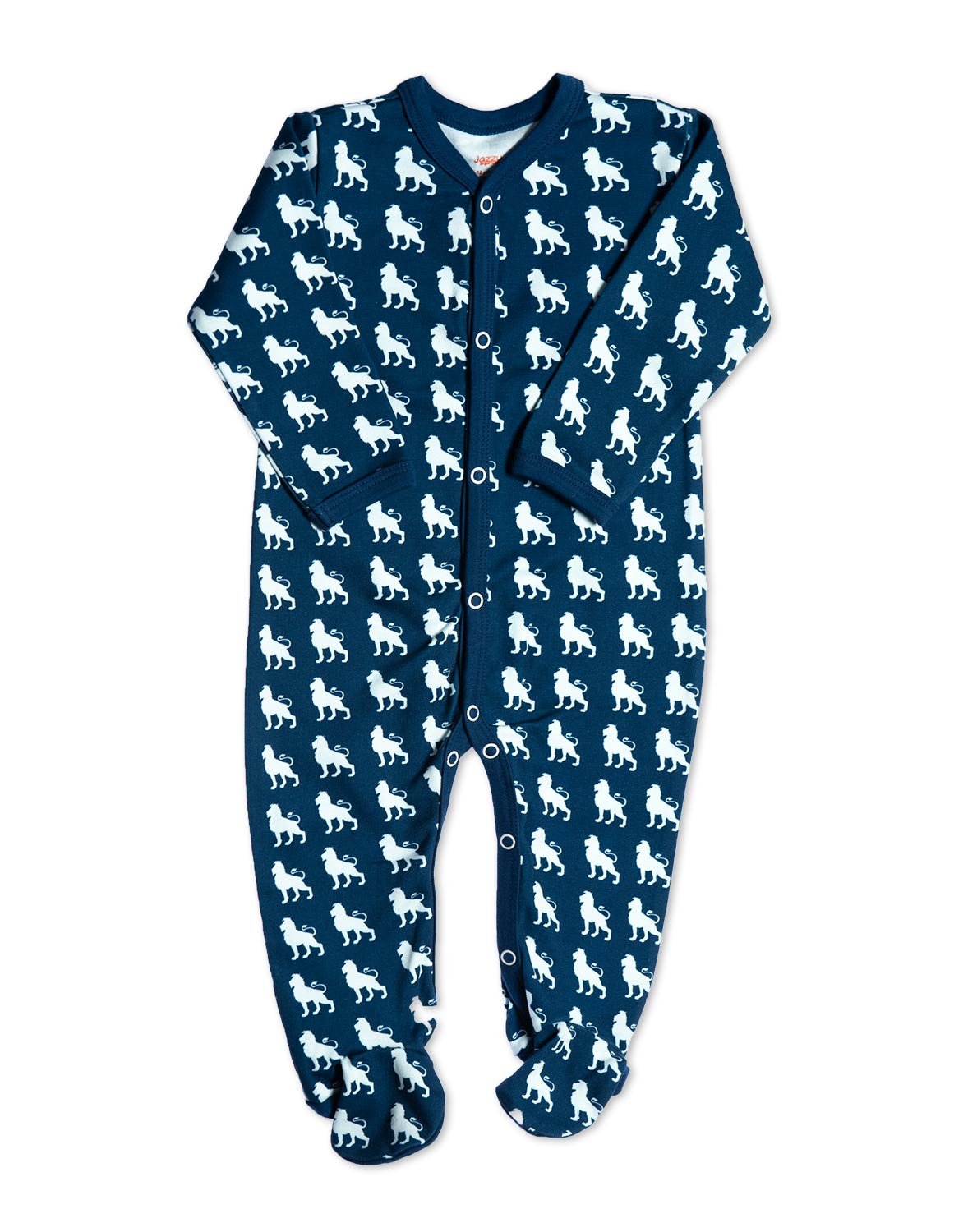 Organic Cotton Footie Blue Lion - Jazzy Organics