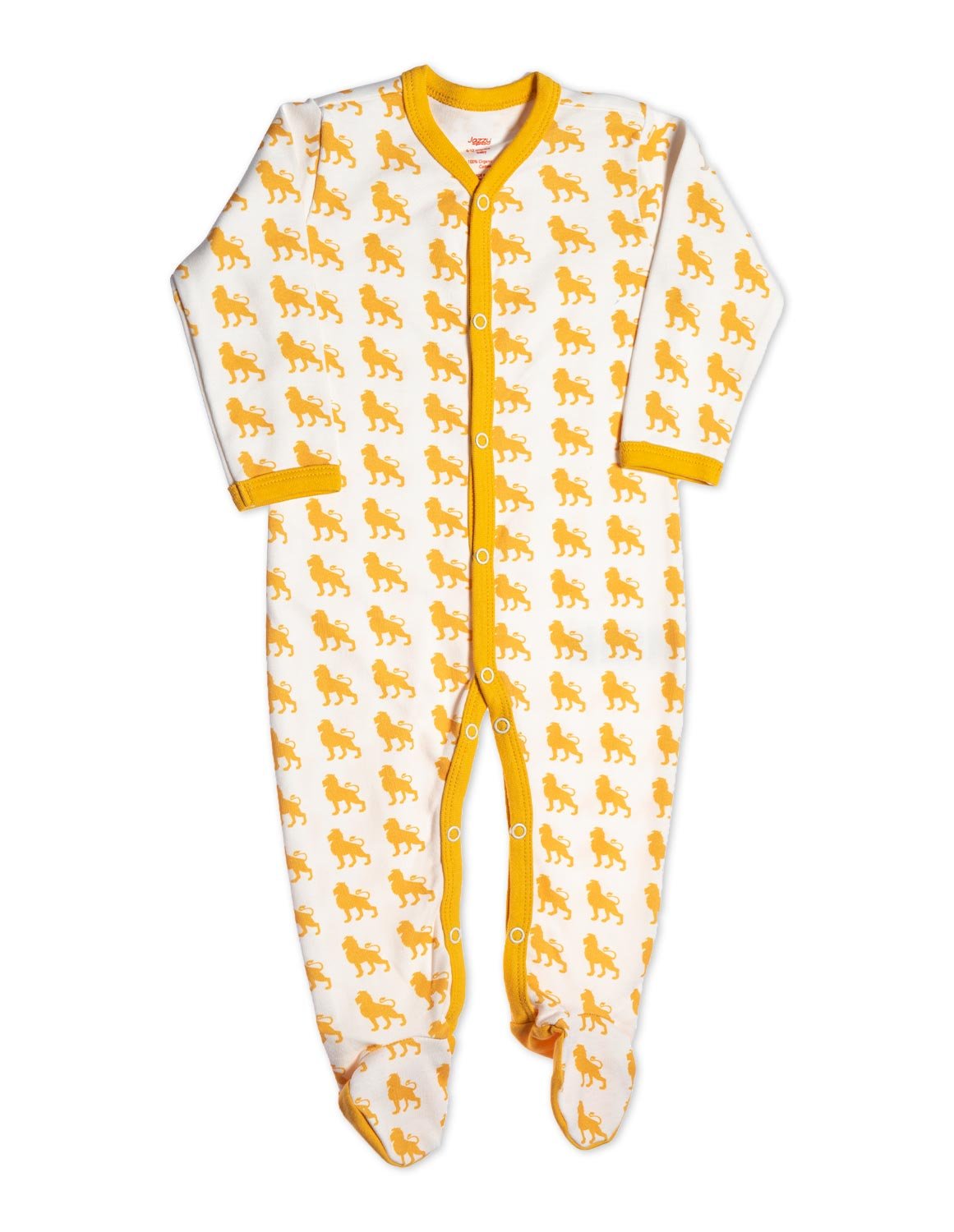 Organic Cotton Footie Orange Lion - Jazzy Organics