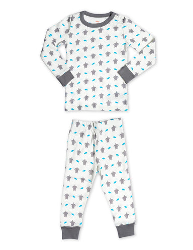Organic Cotton Pajamas Turtle Grey - Jazzy Organics