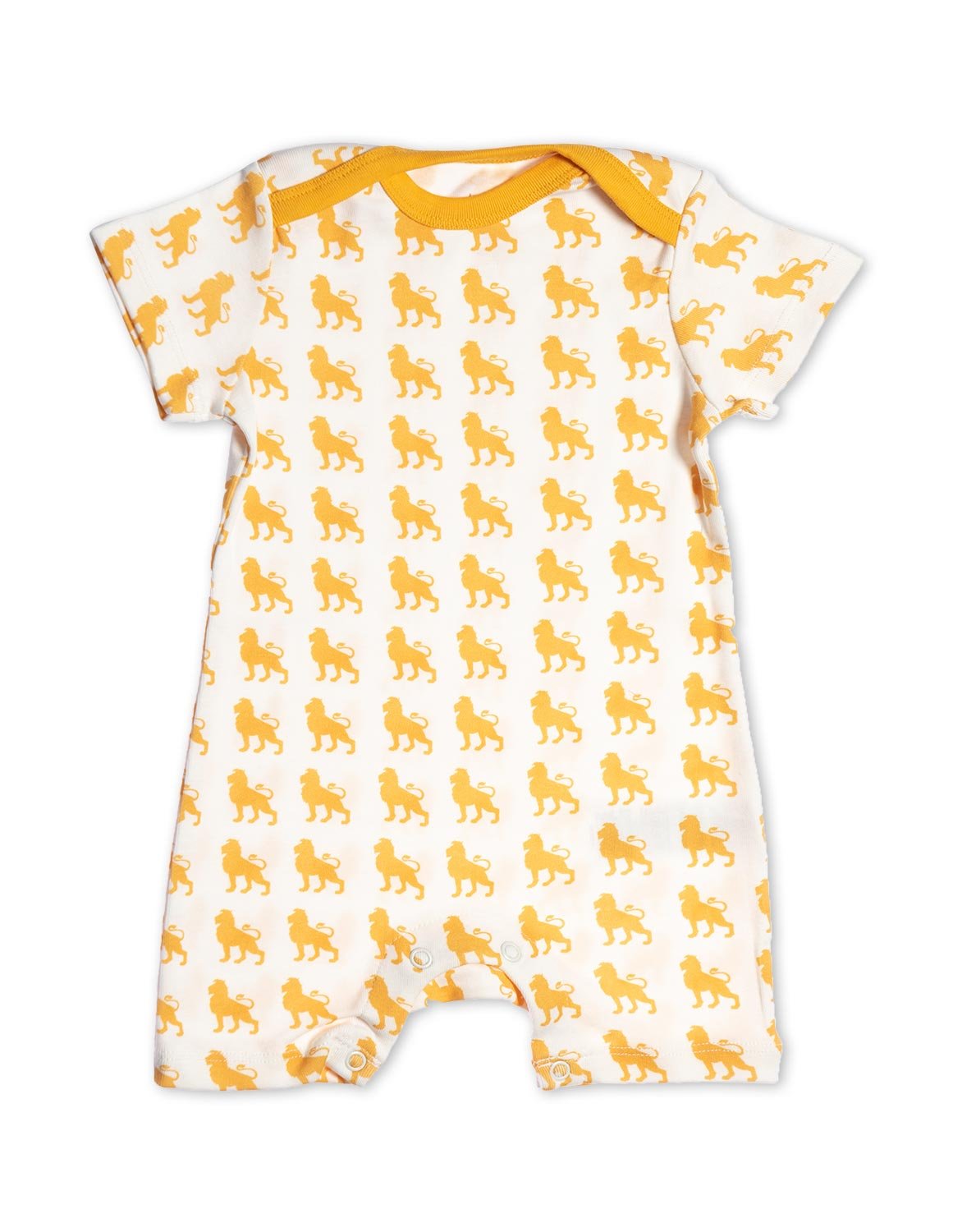 Organic Cotton Short Romper Orange Lion - Jazzy Organics