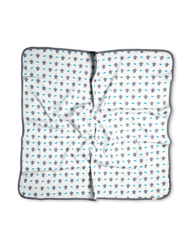Turtle Organic Cotton Blanket Grey - Jazzy Organics