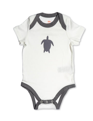 Turtle Organic Cotton Bodysuit Grey - Jazzy Organics