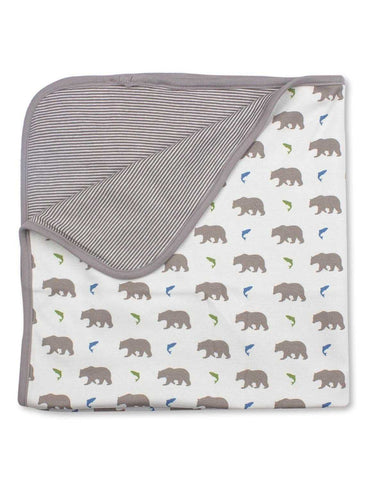 Bear Blanket Multi Grey Organic Cotton | Penguin Organics