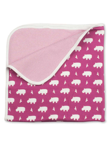 Hippo Blanket Rasberry Organic Cotton | Penguin Organics