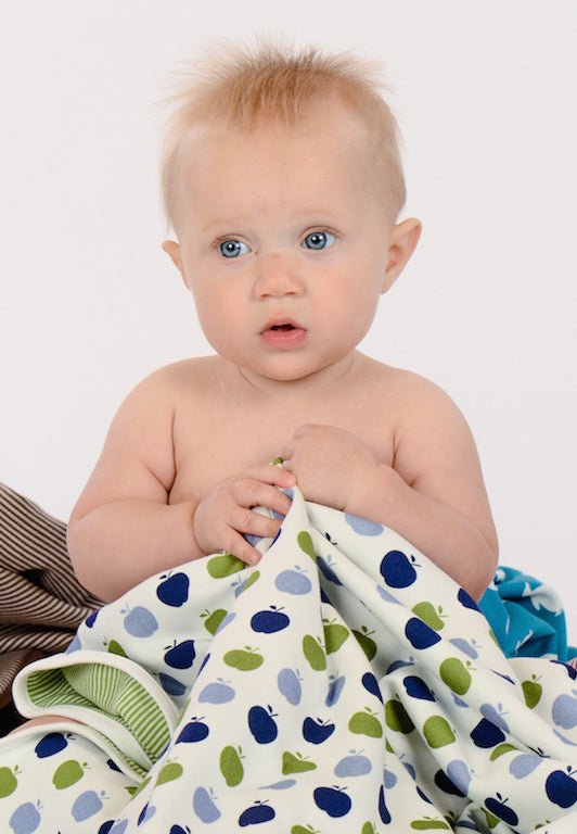 Apple Blanket Multi Blue Organic Cotton - Jazzy Organics