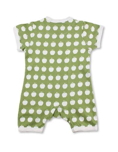 Apple Short Romper Green Organic Cotton - Jazzy Organics