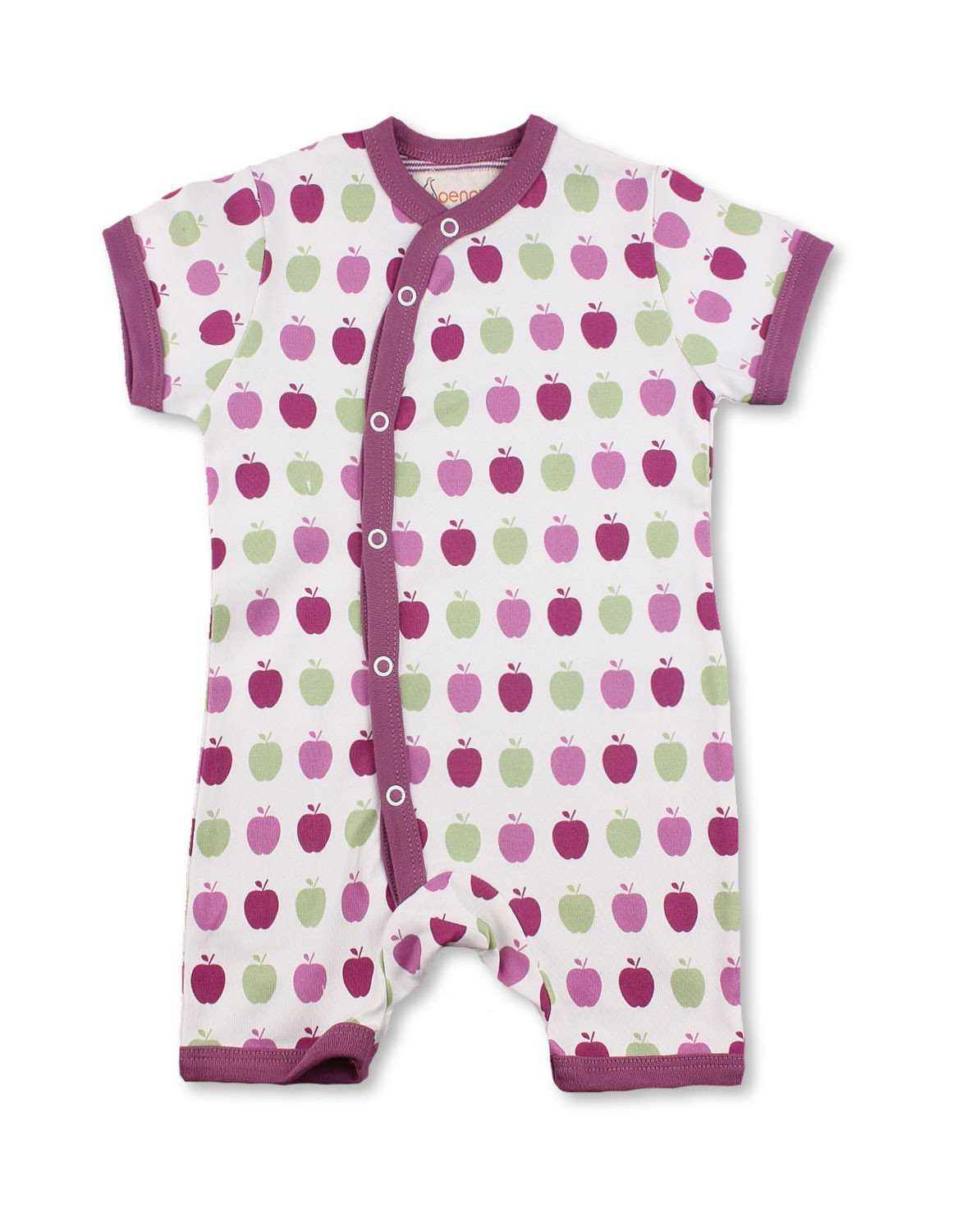 Apple Short Romper Multi Pink Organic Cotton - Jazzy Organics
