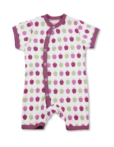 Apple Short Romper Multi Pink Organic Cotton - Jazzy Organics