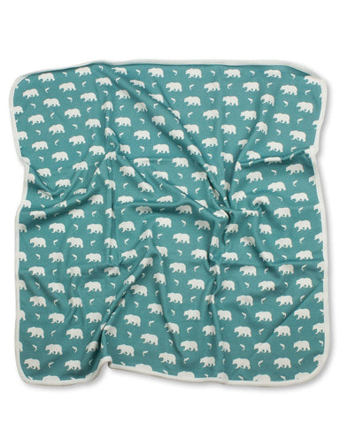 Bear Blanket Blue Organic Cotton - Jazzy Organics