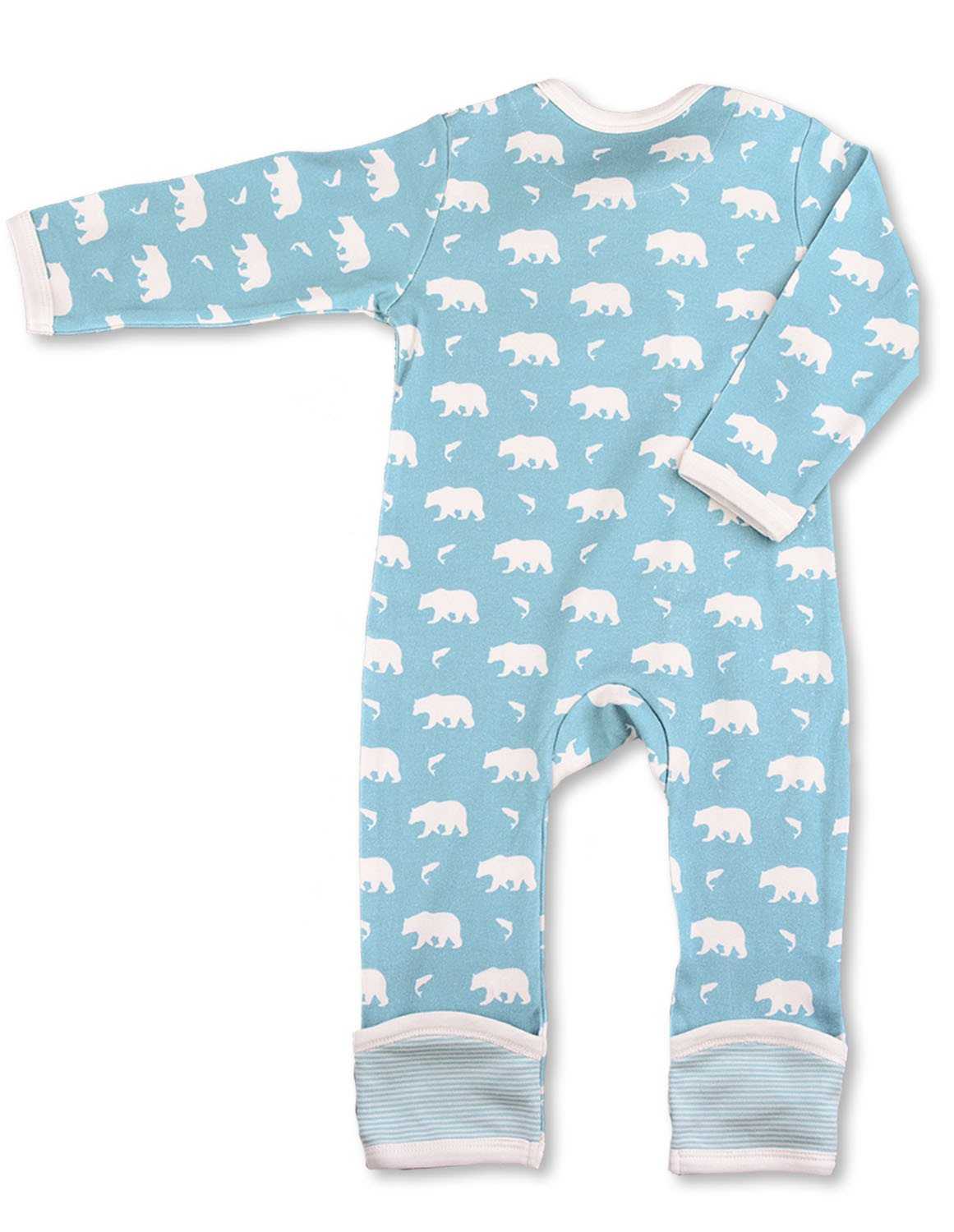 Bear Kimono Romper Blue Organic Cotton - Jazzy Organics