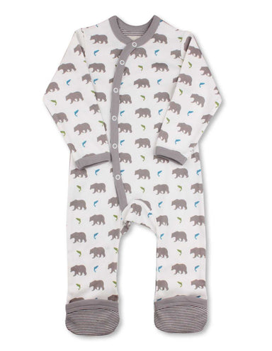 Bear Kimono Romper Multi Grey Organic Cotton - Jazzy Organics