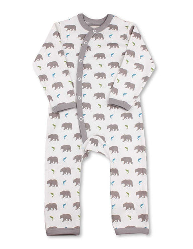 Bear Kimono Romper Multi Grey Organic Cotton - Jazzy Organics