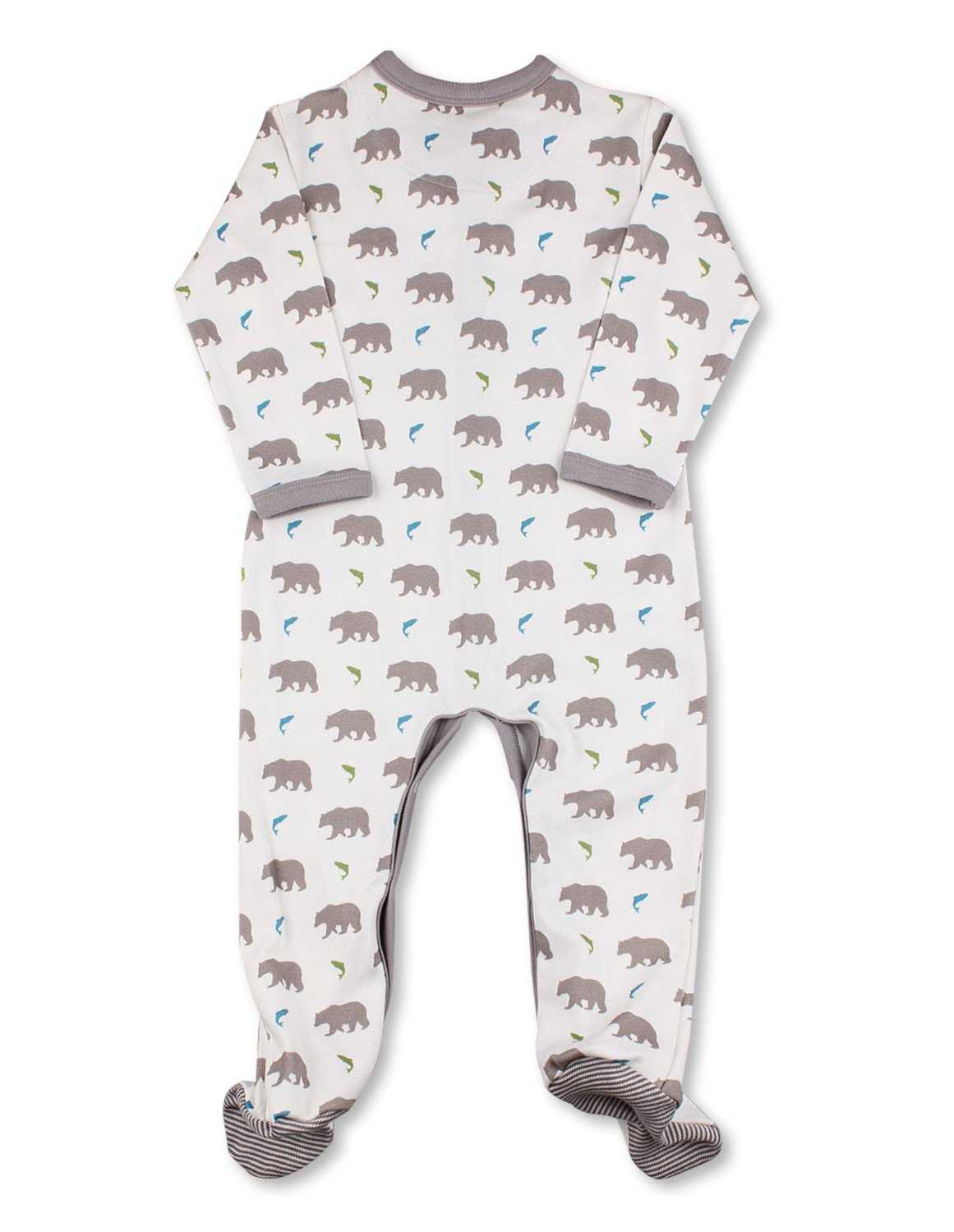 Bear One - Piece Multi Grey Organic Cotton - Jazzy Organics
