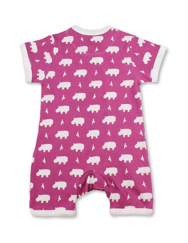 Hippo Short Romper Raspberry Organic Cotton - Jazzy Organics