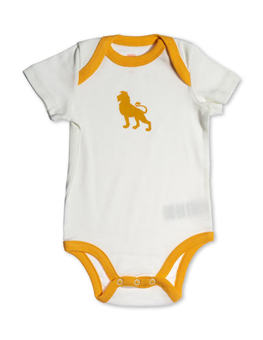 Lion Organic Cotton Bodysuit Orange - Jazzy Organics