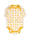 Lion Organic Cotton Bodysuit Orange Long Sleeve - Jazzy Organics