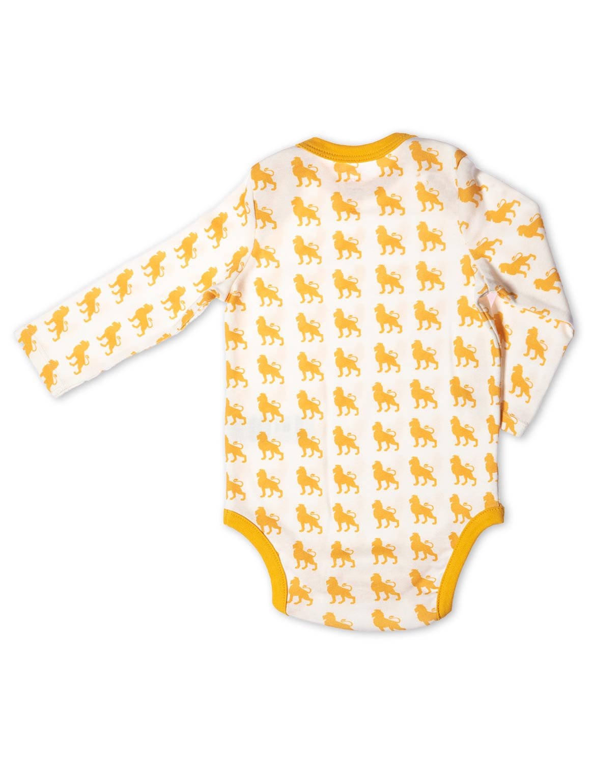 Lion Organic Cotton Bodysuit Orange Long Sleeve - Jazzy Organics