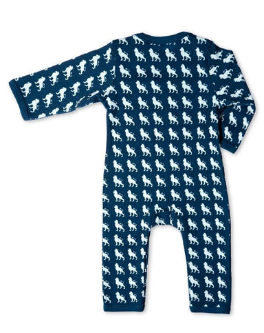 Lion Organic Cotton Romper - Blue - Jazzy Organics