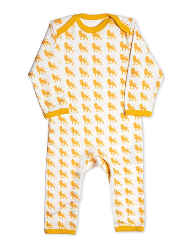 Lion Organic Cotton Romper - Yellow - Jazzy Organics
