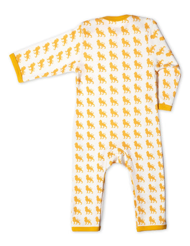 Lion Organic Cotton Romper - Yellow - Jazzy Organics