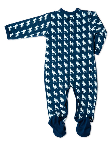 Organic Cotton Footie Blue Lion - Jazzy Organics