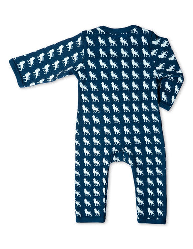 Organic Cotton Romper Blue Lion - Jazzy Organics