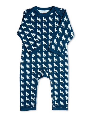 Organic Cotton Romper Blue Lion - Jazzy Organics