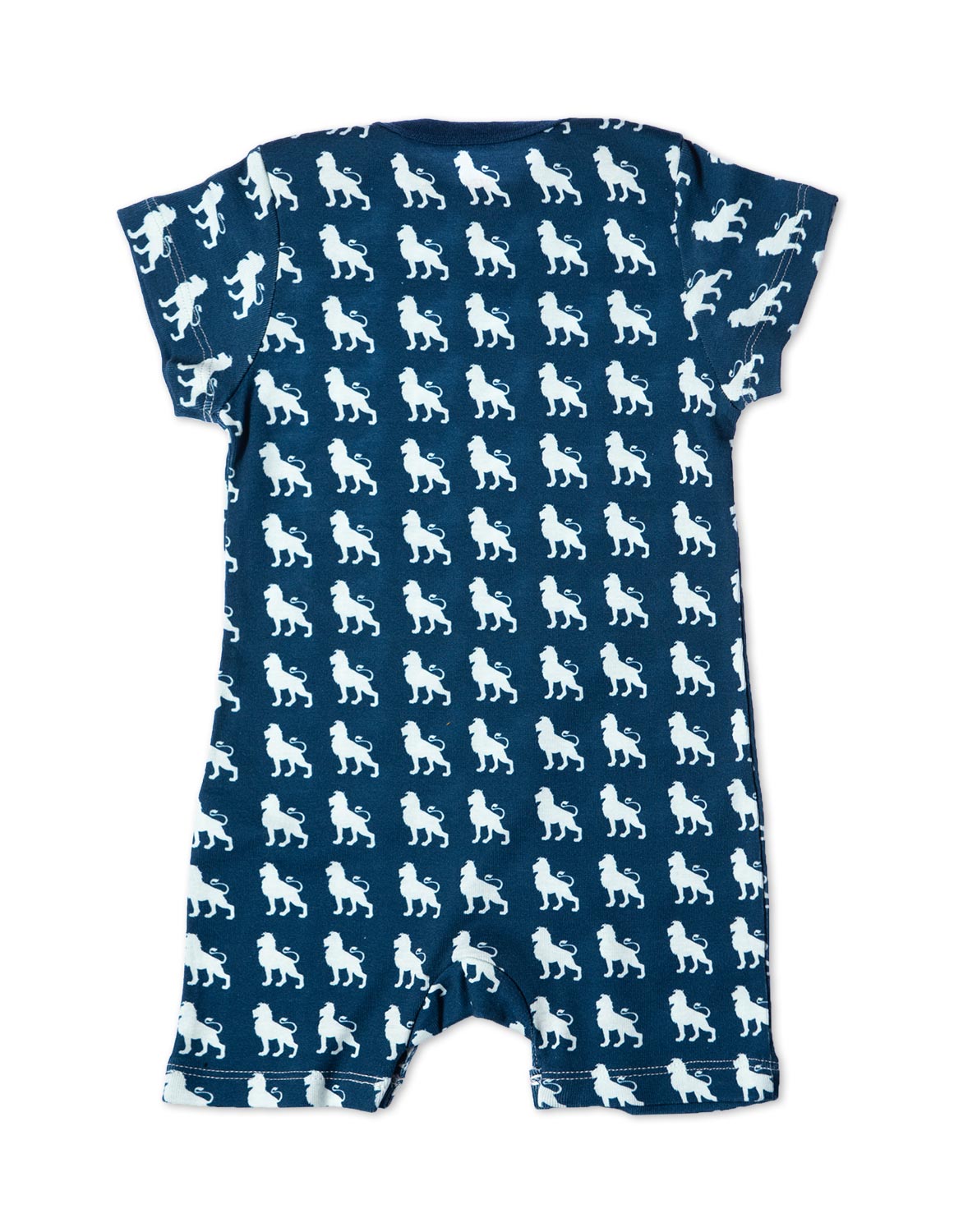 Organic Cotton Short Romper Blue Lion - Jazzy Organics