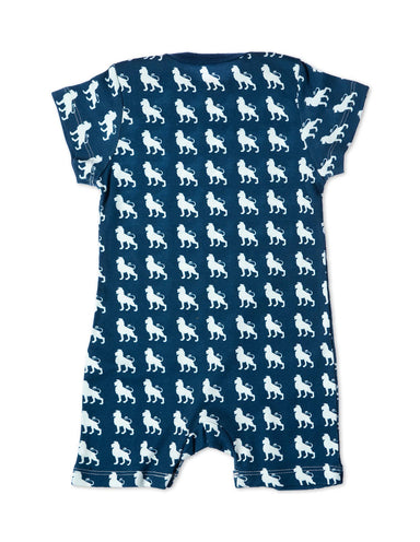 Organic Cotton Short Romper Blue Lion - Jazzy Organics