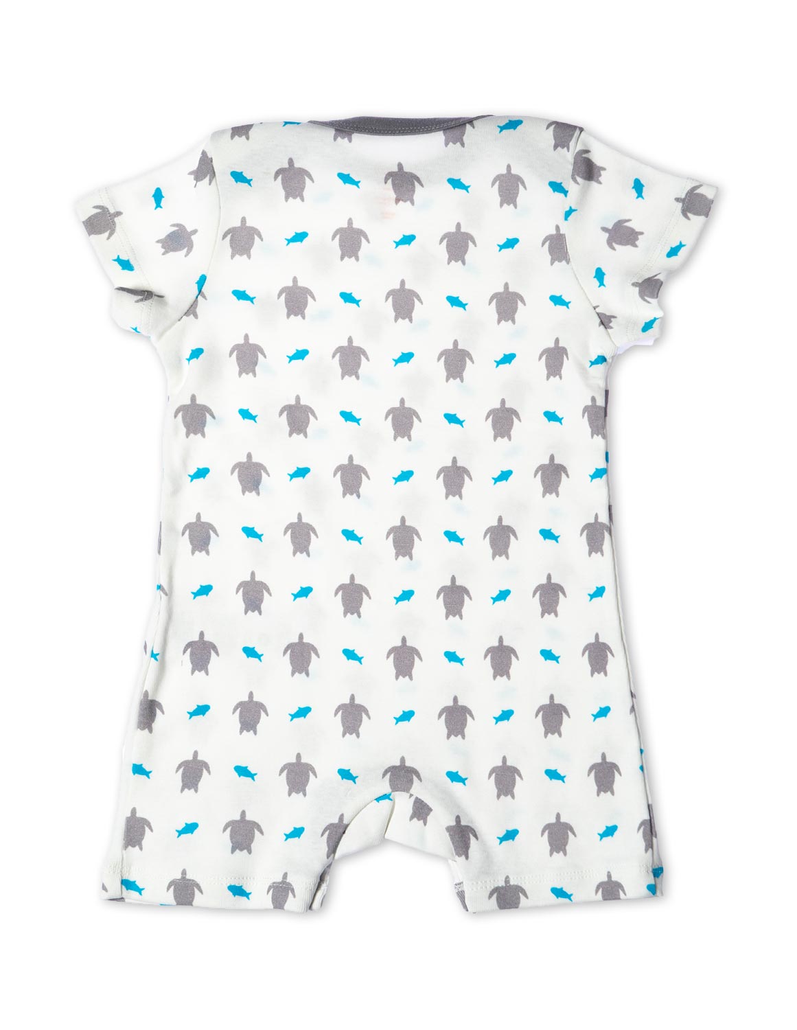 Organic Cotton Short Romper Grey Turtle - Jazzy Organics