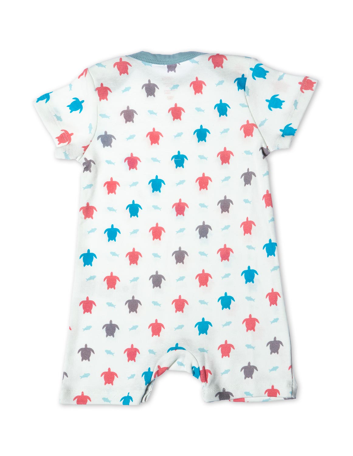 Organic Cotton Short Romper Multi Turtle - Jazzy Organics