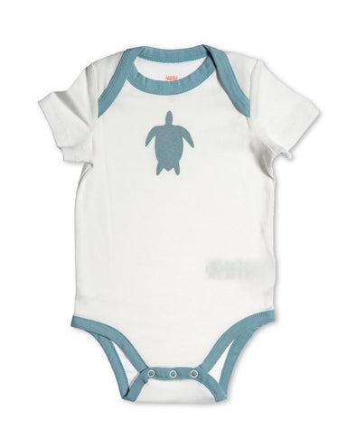 Turtle Organic Cotton Bodysuit Blue - Jazzy Organics