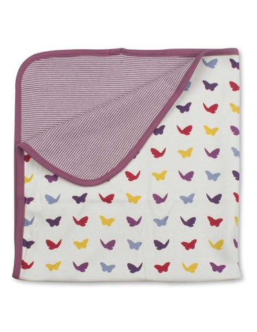 Butterfly Blanket Multi Raspberry Organic Cotton | Penguin Organics