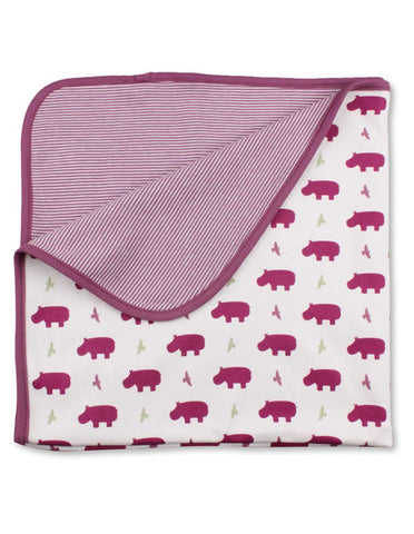 Hippo Blanket Multi Raspberry Organic Cotton | Penguin Organics