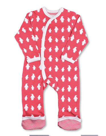 Penguin Kimono Romper Red Organic Cotton | Penguin Organics